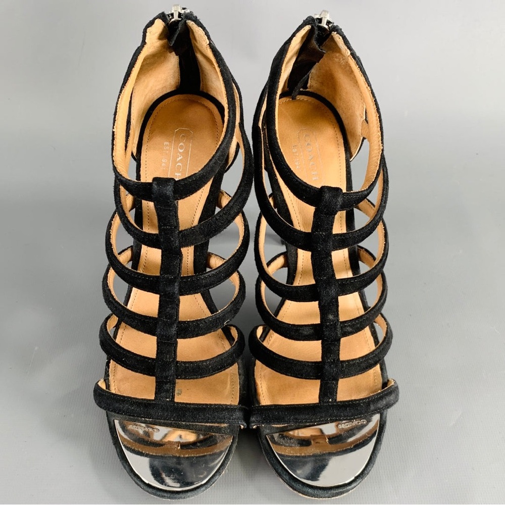 Coach Lavania black suede cage gladiator sandals - Picture 4 of 17